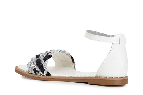 CafèNoir Donna Sandalo chiuso dietro fascia strass e raffia intrecciata C1GE9110 Multi blu