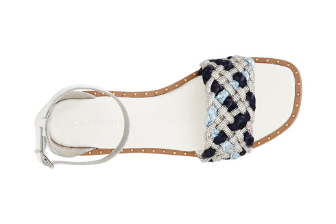 CafèNoir Donna Sandalo chiuso dietro fascia strass e raffia intrecciata C1GE9110 Multi blu