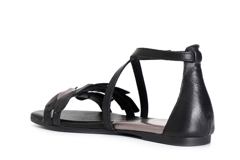 CafèNoir Donna Sandalo infradito in pelle con laccio alla caviglia C1GG1004N007 Multi nero