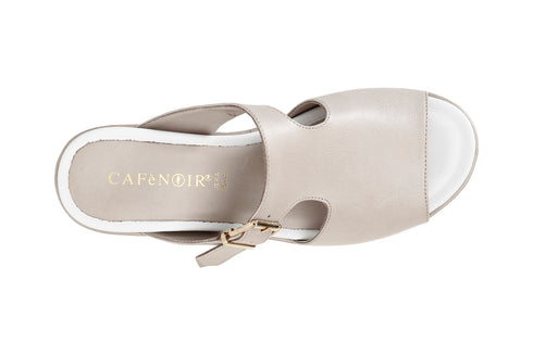 CafèNoir Donna Ciabatta con fibbia su zeppa in pelle C1HC1240M005 Taupe