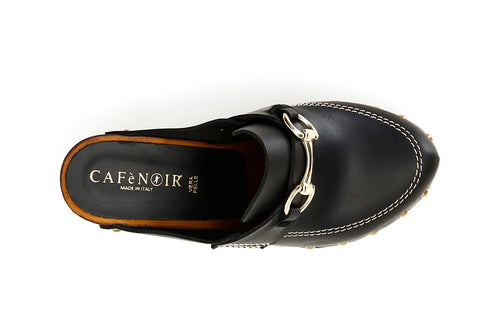 CafèNoir Donna Sabot in pelle con morsetto C1HL1050N001 Nero
