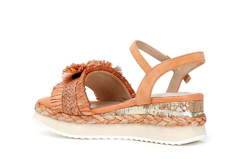 CafèNoir Donna Sandalo zeppa rafia h 55 C1HP9140R003 Arancio
