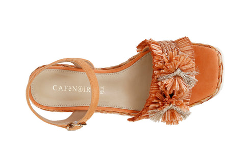CafèNoir Donna Sandalo zeppa rafia h 55 C1HP9140R003 Arancio