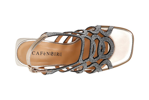 CafèNoir Donna Sandalo gabbia con strass C1MB9080L002 Platino