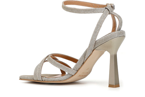 CafèNoir Donna Sandalo in tessuto lurex C1NC9050 Platino