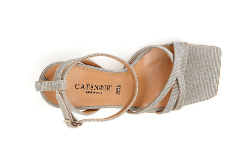 CafèNoir Donna Sandalo in tessuto lurex C1NC9050 Platino