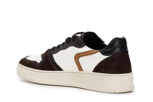 CafèNoir Uomo Sneakers in pelle e pelle scamosciata C1PV6220M062 T.moro/bianco