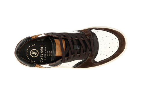 CafèNoir Uomo Sneakers in pelle e pelle scamosciata C1PV6220M062 T.moro/bianco