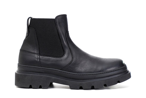 CafèNoir Uomo Stivaletto in pelle ingrassata con elastico C1RT8010 Nero