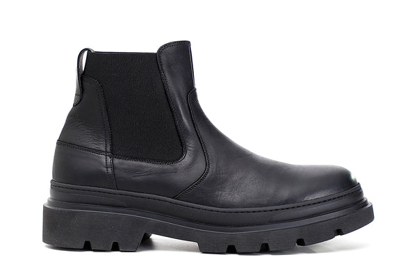 CafèNoir Uomo Stivaletto in pelle ingrassata con elastico C1RT8010 Nero