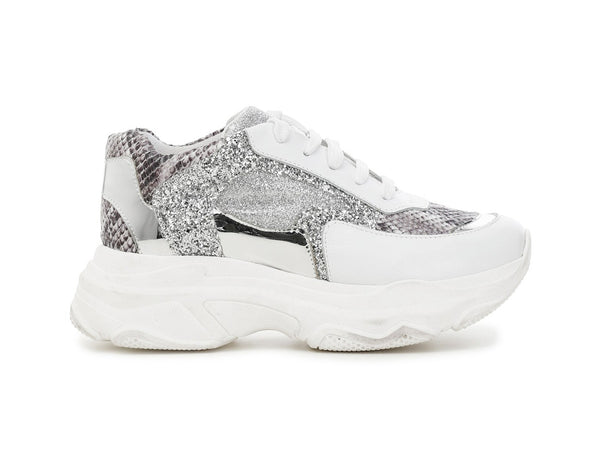 CafèNoir Donna Sneakers patchwork in pelle C1XB1002 Argento