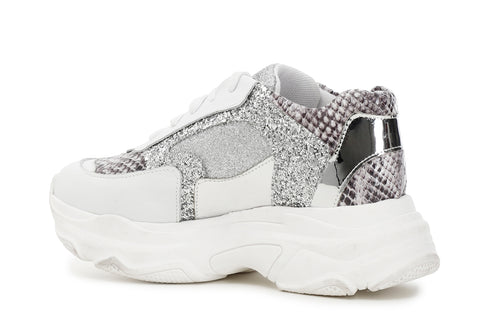 CafèNoir Donna Sneakers patchwork in pelle C1XB1002 Argento