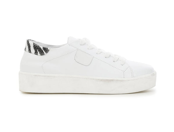 CafèNoir Donna Sneakers in pelle con dettagli zebrati C1XB1003 Bianco