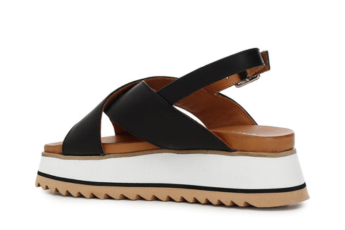 CafèNoir Donna Sandalo incrocio in pelle C1XJ1951 Nero