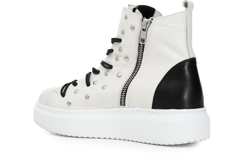 CafèNoir Donna Ginnica tronchetto pelle allacciata FDE122 Panna