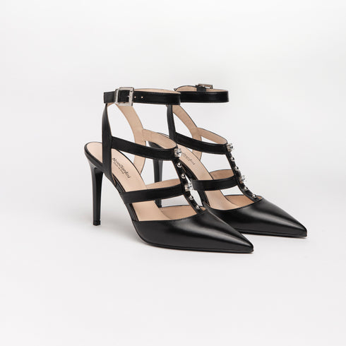 NeroGiardini leather ankle strap pumps