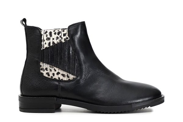 CafèNoir Donna Beatles in pelle con cavallino pois FEB442 Nero/bianco