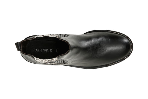 CafèNoir Donna Beatles in pelle con cavallino pois FEB442 Nero/bianco