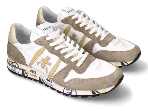 Premiata Eric suede and fabric sneakers