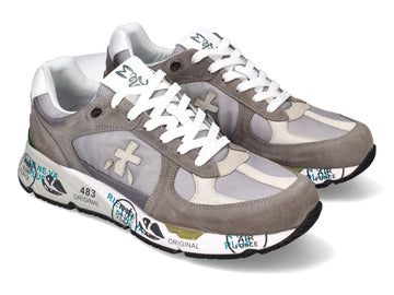 Premiata Mase suede and fabric sneakers