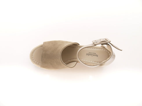 Nero giardini sandali con zeppa alta donna tortora