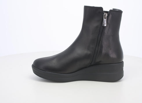 Melluso donna stivaletti zeppa con zip in pelle