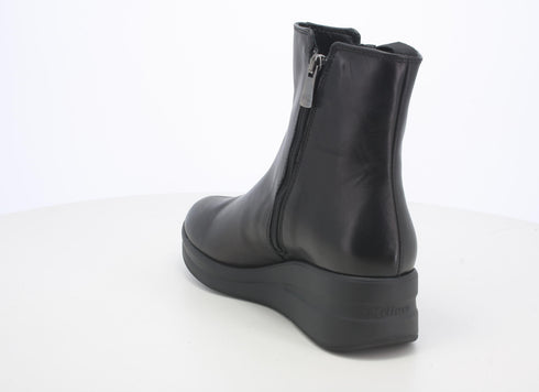 Melluso donna stivaletti zeppa con zip in pelle