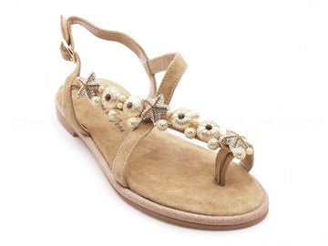Alma en pena sandali flat infradito donna beige