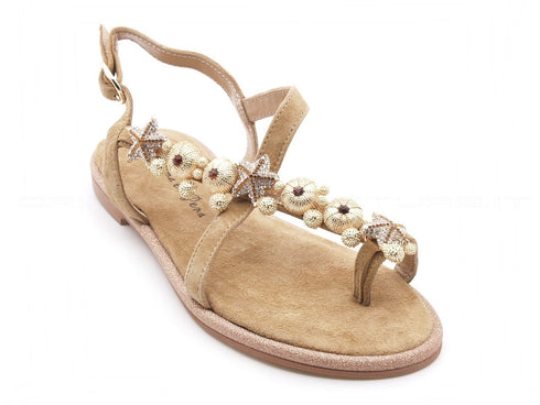 Alma en pena sandali flat infradito donna beige