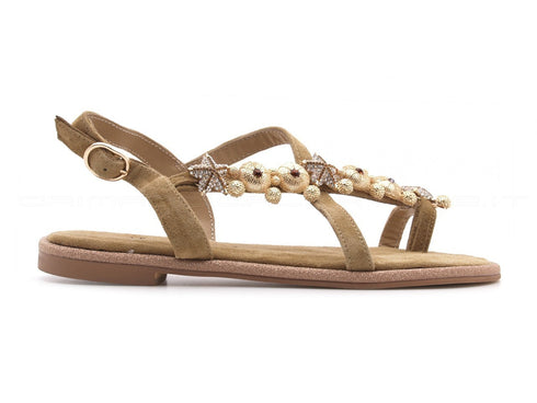 Alma en pena sandali flat infradito donna beige