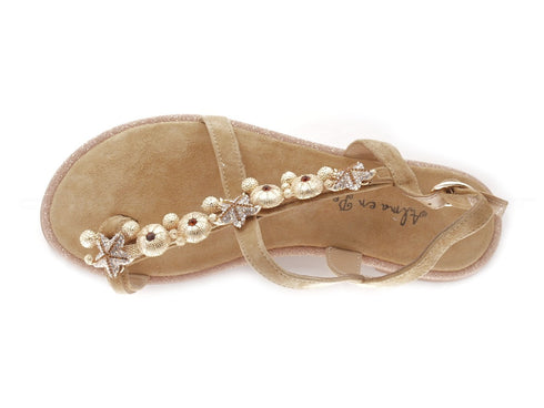 Alma en pena sandali flat infradito donna beige