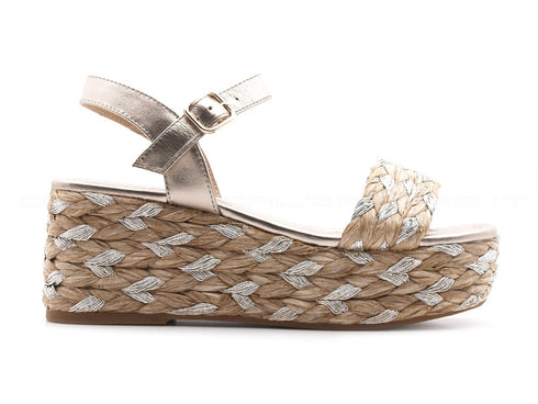 Alma en pena sandali con zeppa donna oro