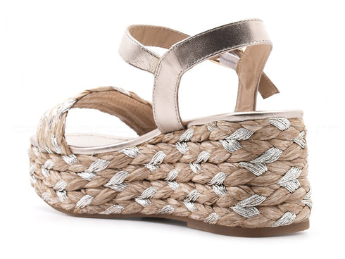 Alma en pena sandali con zeppa donna oro