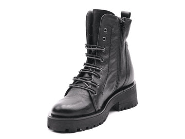 Felmini combat boots with laces and zip leather upper