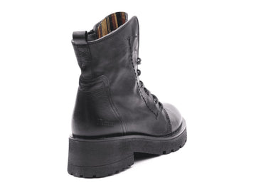 Felmini combat boots with laces and zip leather upper