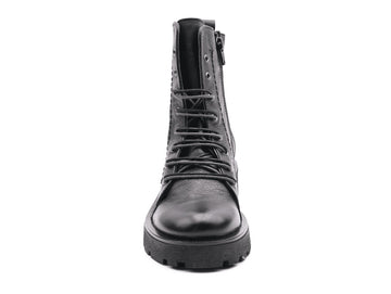 Felmini combat boots with laces and zip leather upper