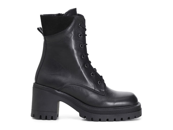 CafèNoir anfibi zip tacco alto tomaia pelle nera c1ga1410-n001