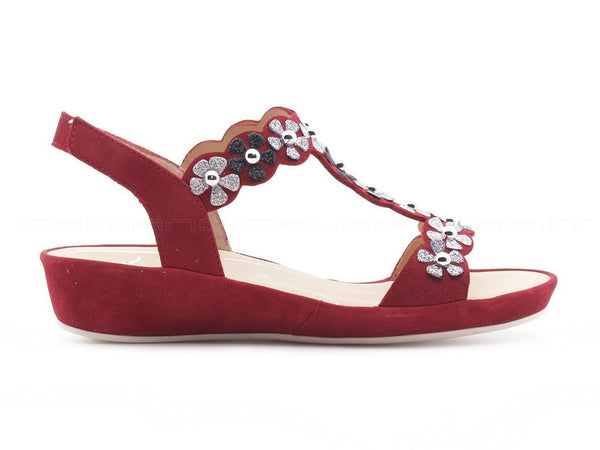 Ara sandalo capri con zeppa media donna rosso