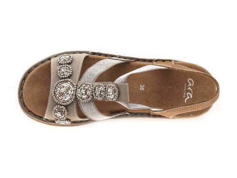 Ara sandalo hawaii con zeppa comoda donna tortora