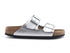 Birkenstock Arizona donna ciabatte 2 fibbie silver argento metallizzato 1012283