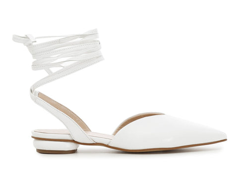 CafèNoir ballerina con lacci alla caviglia pelle bianca C1ED4250-W001