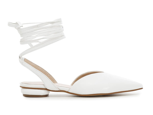 CafèNoir ballerina con lacci alla caviglia pelle bianca C1ED4250-W001