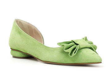 CafèNoir ballerina asimmetrica fiocco in camoscio