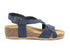 Bionatura sandali zeppa media donna blu