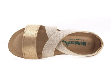 Bionatura sandalo 2 fascie incrociate donna oro