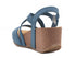 Bionatura sandali zeppa con cinturino donna blu