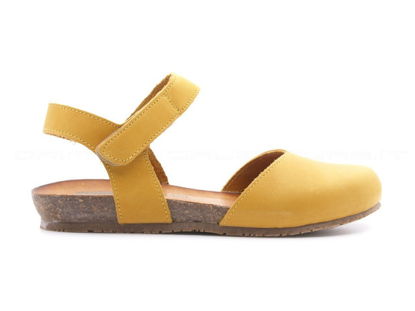 Bionatura sandali con cinturino strappo donna giallo