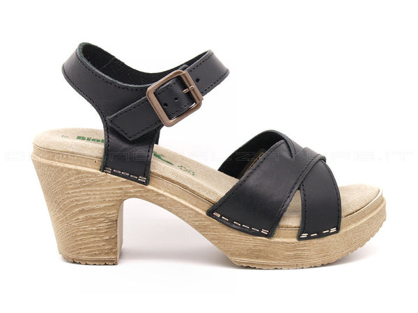 Bionatura sandali con tacco donna nero