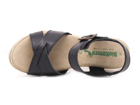 Bionatura sandali con tacco donna nero