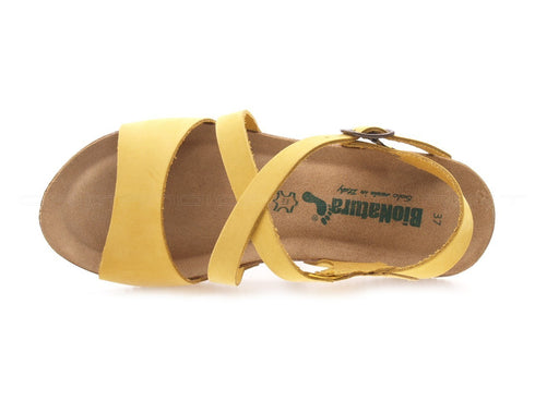 Bionatura sandali a fasce incrociate donna giallo
